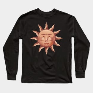 Sun with Man Face Long Sleeve T-Shirt